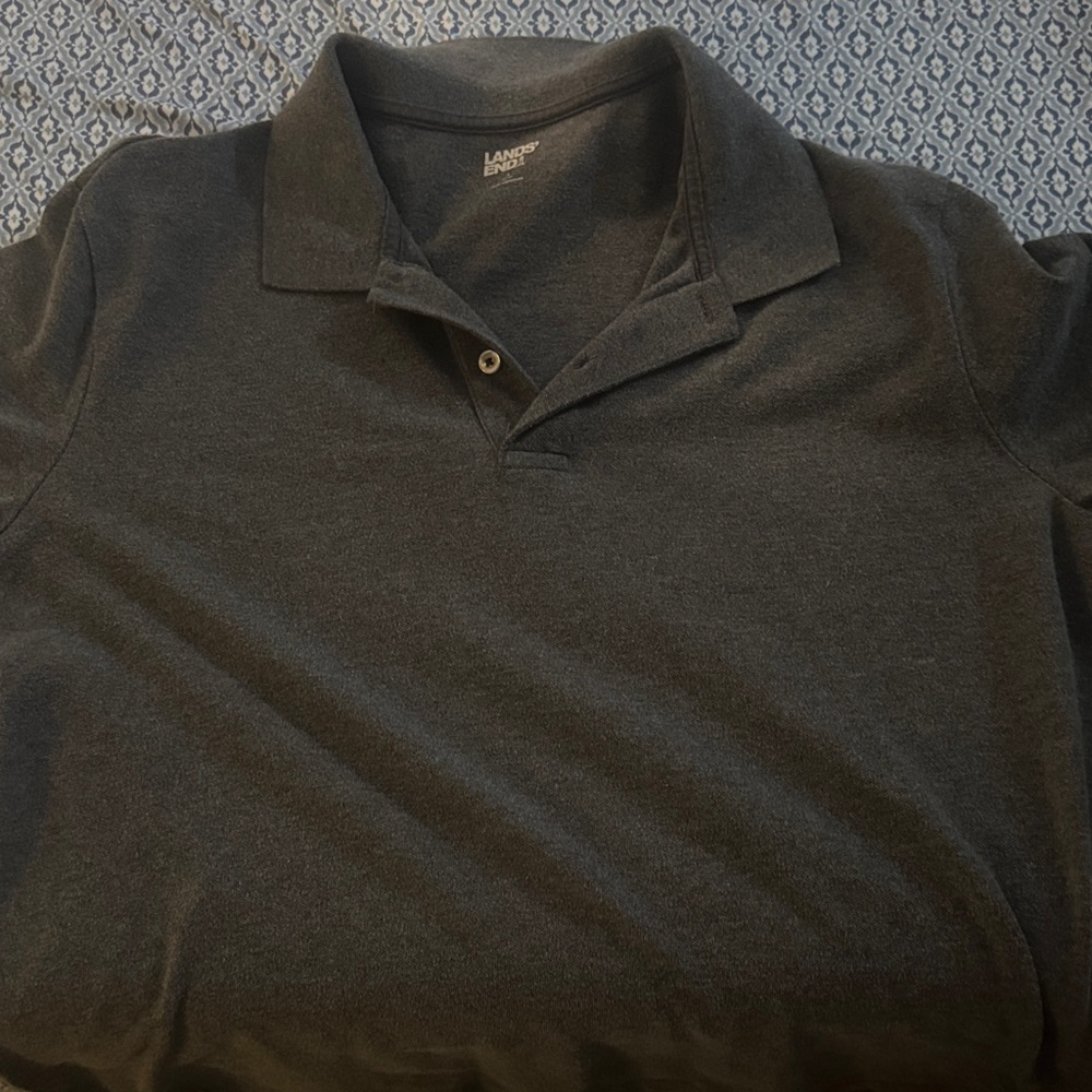 Lands' End Men's Charcoal Polo Shirt